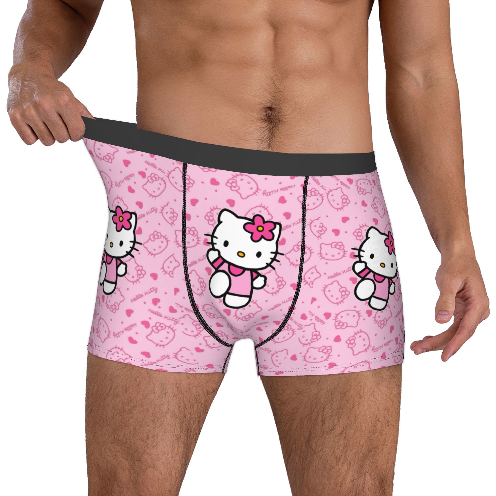 Boxer Shorts Modal - Женские трусы-боксеры с принтом котят, розовые,